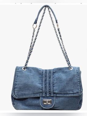 Large Denim Purses for Women Denim Tote Bag Casual Retro Crossbody Lightweight